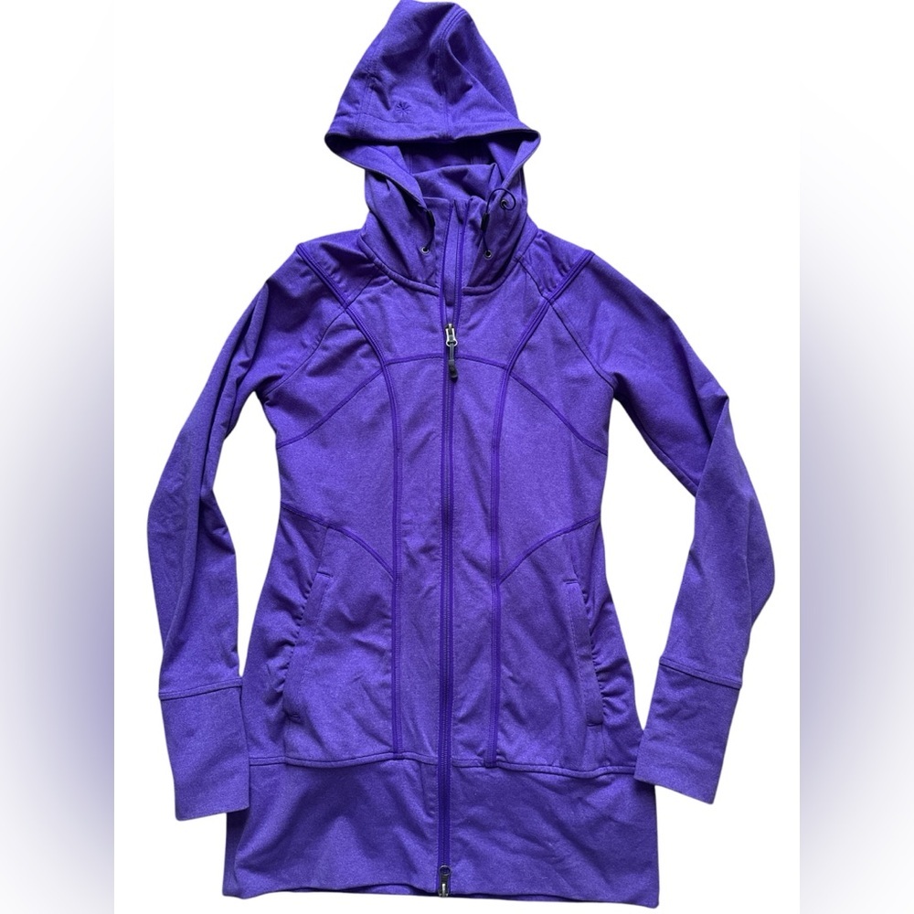Athleta Purple Full Zip Hooded Jacket Lightweight Activewear XXS